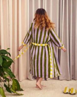 Dusen DusenSea Stripe Bathrobe -CYNTHIA ROWLEY Sales Store Sea Stripe Bathrobe 20231012225359 3