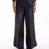 GanniShiny Taffeta Wide High Waisted Pants - Blue -CYNTHIA ROWLEY Sales Store Shiny Taffeta Wide High Waisted Pants 20231012002850