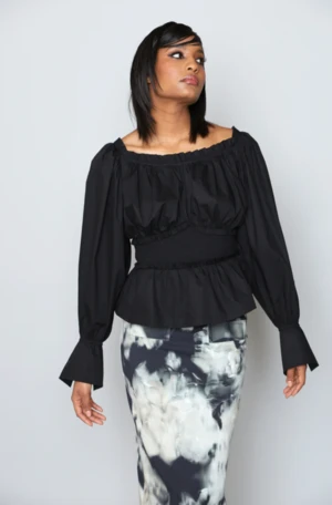 Hope For Flowers By Tracy ReeseShirred Bodice Blouse - Black 1 Hope For Flowers By Tracy ReeseShirred Bodice Blouse - Black
