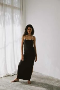 At Dawn.Silk Piping Dress