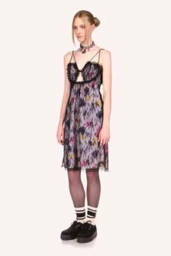 Anna SuiSketch Flower And Lace Heart Dress - Lilac Multi -CYNTHIA ROWLEY Sales Store Sketch Flower and Lace Heart Dress br Lilac Multi 20230206141845 2