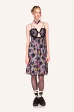 Anna SuiSketch Flower And Lace Heart Dress - Lilac Multi -CYNTHIA ROWLEY Sales Store Sketch Flower and Lace Heart Dress br Lilac Multi 20230206141845