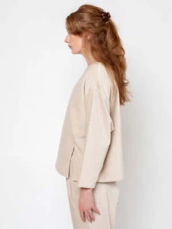 Black CraneSlit Top - Ivory -CYNTHIA ROWLEY Sales Store Slit Top Ivory 20231006010659 2