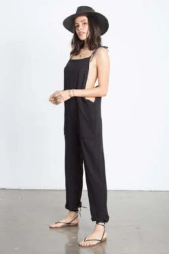 StillwaterSome Beachy Gauze Overalls - Black