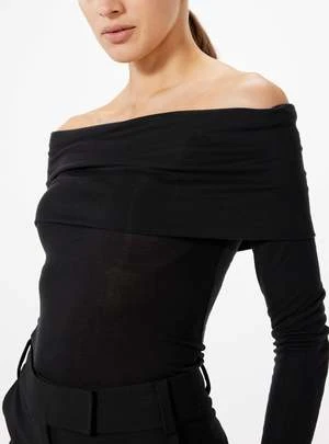 Sophie RueOff The Shoulder Long Sleeve Top - Black 3 Sophie RueOff The Shoulder Long Sleeve Top - Black - Image 3