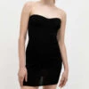 St. AgniCurve Knit Mini Dress - Black -CYNTHIA ROWLEY Sales Store St Agni Curve Knit Mini Dress Black 20230725212336