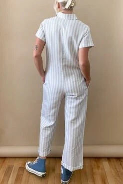 StillwaterPant Romper - Blue Stripe -CYNTHIA ROWLEY Sales Store Stillwater Pant Romper Blue Stripe 20231004182719