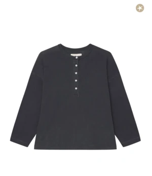 The Great.The Crop Sleep Henley - Washed Black 4 The Great.The Crop Sleep Henley - Washed Black - Image 4