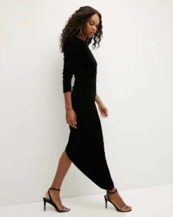 Veronica BeardTristana Stretch-Velvet Dress - Black -CYNTHIA ROWLEY Sales Store Tristana Stretch Velvet Dress in Black 20231017021440