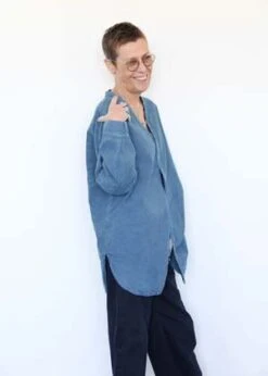 Wol HideTwill Button Down - Indigo 12 Wol HideTwill Button Down - Indigo -CYNTHIA ROWLEY Sales Store Twill Button Down Indigo 20231026143054 1