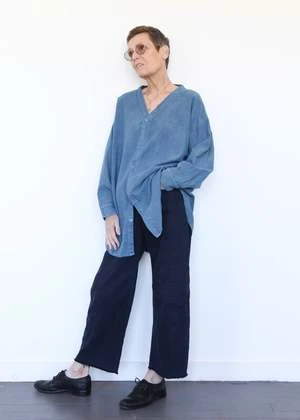 Wol HideTwill Button Down - Indigo 2 Wol HideTwill Button Down - Indigo - Image 2