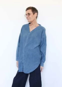 Wol HideTwill Button Down - Indigo 19 Wol HideTwill Button Down - Indigo -CYNTHIA ROWLEY Sales Store Twill Button Down Indigo 20231026143056 1