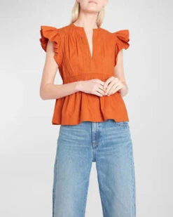 Ulla JohnsonLuise Top - Saffron 10 Ulla JohnsonLuise Top - Saffron -CYNTHIA ROWLEY Sales Store Ulla Johnson Luise Top Saffron 20231012225226 1