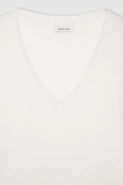 Anine BingVale Cashmere Blend Tee - Off White -CYNTHIA ROWLEY Sales Store Vale Tee in Off White Cashmere Blend 20231018212157 1