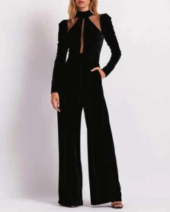 PatboVelvet Jumpsuit -CYNTHIA ROWLEY Sales Store Velvet Jumpsuit 20230926162753