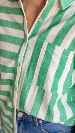 Urban DaisyVertical Horizon Top - Green/White Stripe -CYNTHIA ROWLEY Sales Store Vertical Horizon Top 20231011002423 2