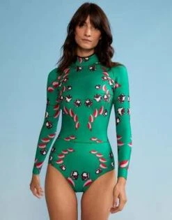 CYNTHIA ROWLEYVine Floral High Cut Wetsuit - Green Vine Floral -CYNTHIA ROWLEY Sales Store Vine Floral High Cut Wetsuit 20221013201956 2