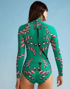 CYNTHIA ROWLEYVine Floral High Cut Wetsuit - Green Vine Floral -CYNTHIA ROWLEY Sales Store Vine Floral High Cut Wetsuit 20221013201957