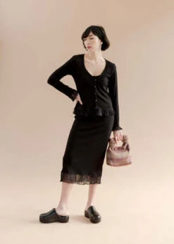 Bronze AgeWinona Rib Dress - Luna Rib Black -CYNTHIA ROWLEY Sales Store WINONA Rib Dress Luna Rib Black 20230927204820 1