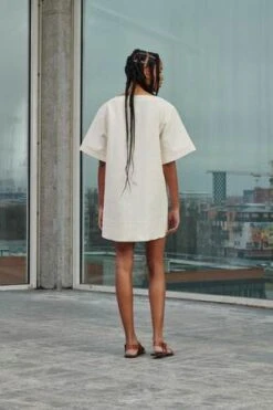 SoeurWaffle Dress - Off White -CYNTHIA ROWLEY Sales Store Waffle Dress 20230707170701 1