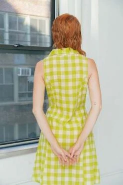 RUJUTA SHETHWilla Dress - Limeade Chex -CYNTHIA ROWLEY Sales Store Willa Dress Limeade Chex 20230505053520 2