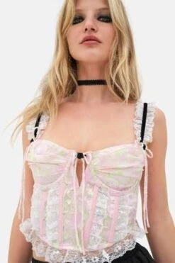 For Love & LemonsWinifred Bustier Top - Pink -CYNTHIA ROWLEY Sales Store Winifred Bustier Top Pink 20231007021657