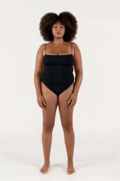 ZiahZIAH FINE STRAP ONE PIECE - BLACK