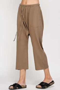 A MenteGarment Dye Cotton Drawstring Baggy Pants - Brown -CYNTHIA ROWLEY Sales Store a mente Garment dye cotton drawstring baggy pants brown 20221119014105 2